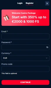 kudosbet casino register